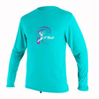 O'Neill Toddler Girls O'Zone Long Sleeve Sun Shirt  - Light Aqua