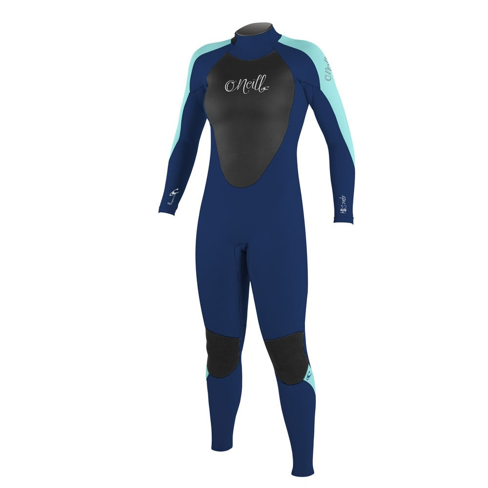 O'Neill Womens Epic 3/2mm BZ Full Wetsuit  - Navy/Navy/Light Aqua