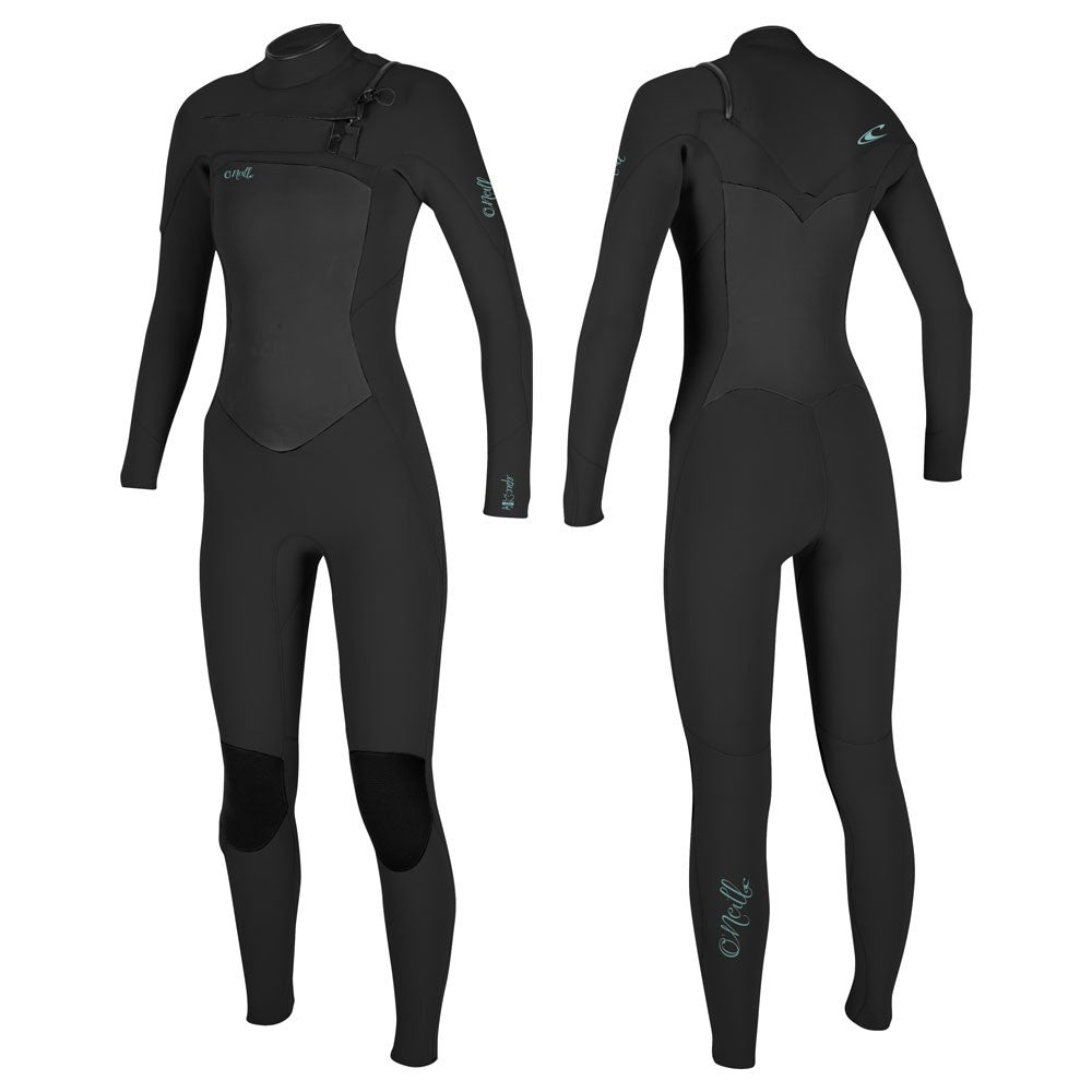 O'Neill Womens Epic 3/2mm Chest Zip Full Wetsuit  - Black/Black
