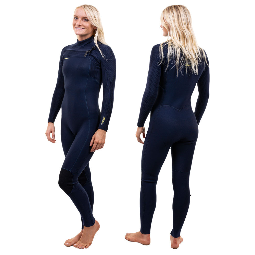 O'Neill Womens Hyperfreak 4/3mm+ Chest Zip Wetsuit Abyss