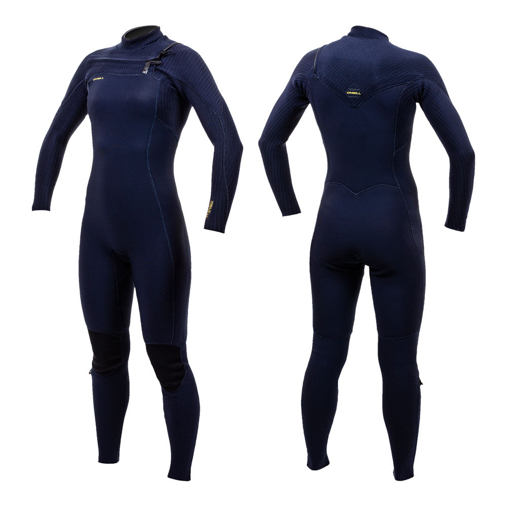 O'Neill Womens Hyperfreak 4/3mm+ Chest Zip Wetsuit Abyss