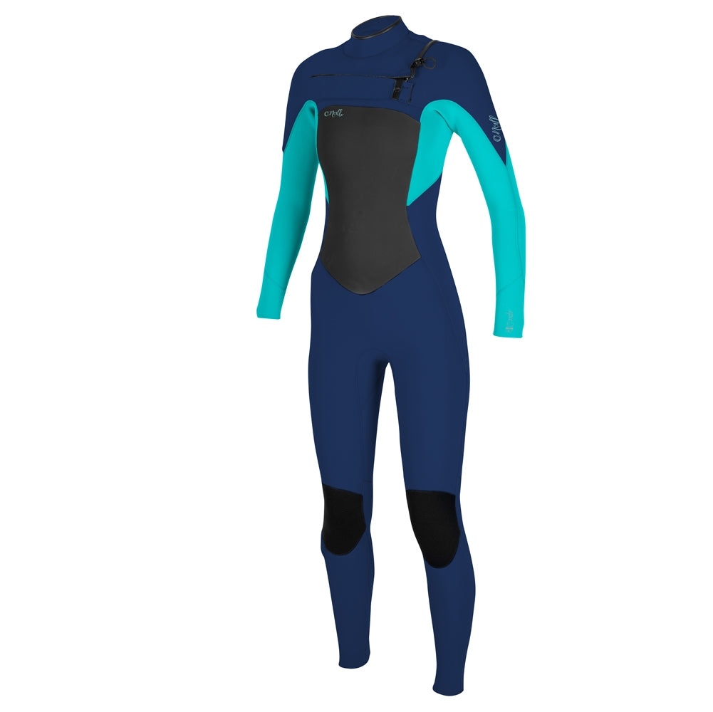 O'Neill Womens Epic 5/4 Chest Zip Full Wetsuit  - Navy/Light Aqua