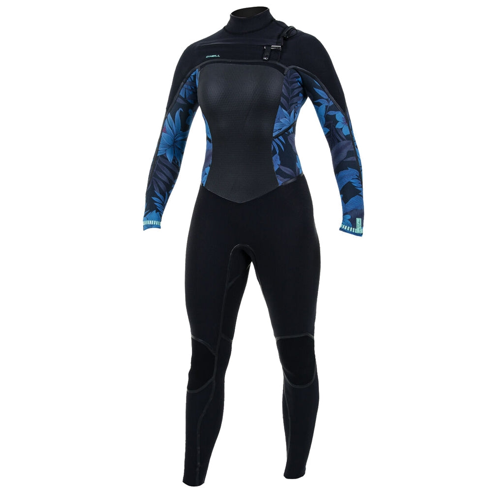 O'Neill Womens Psycho Tech 5/4mm Chest Zip Full Wetsuit  - Black/