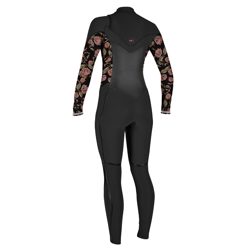 O'Neill Womens Psycho Tech 4/3mm Chest Zip Wetsuit - Black Flow