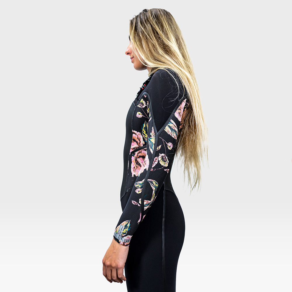 O'Neill Womens Psycho Tech 4/3mm Chest Zip Wetsuit - Black Flow