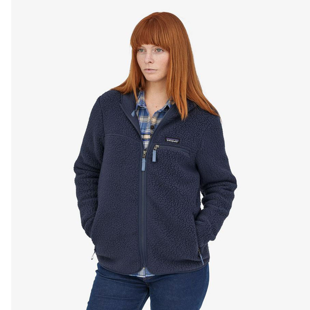 Women's retro pile fleece hoody top