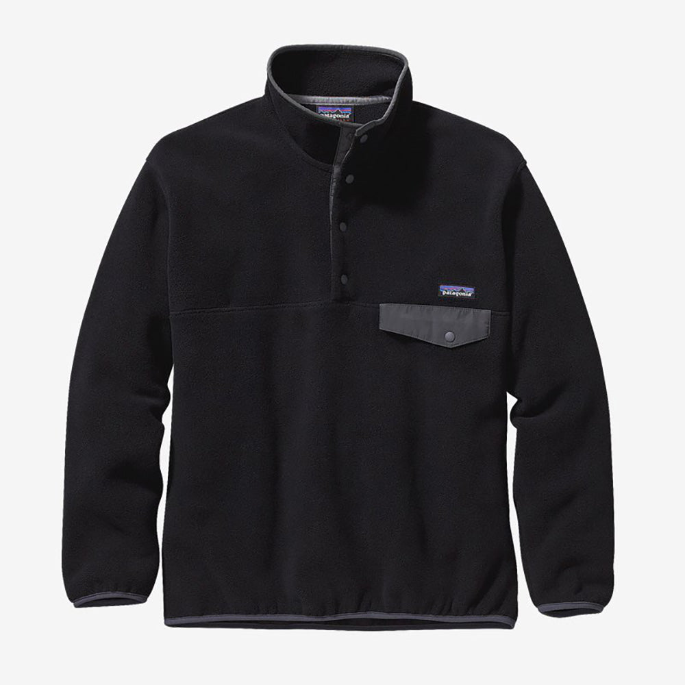Patagonia Synchilla Snap-T Pullover - Black With Forge Grey