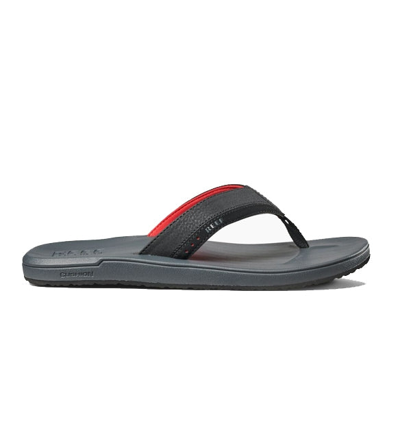 Reef Contoured Cushion Flip Flops - Grey/Red