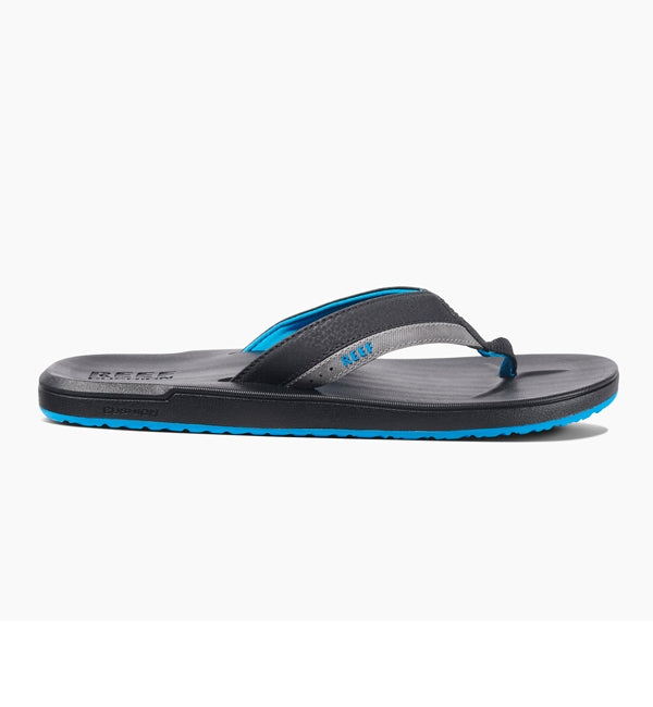 Reef Contoured Cushion Flip Flops  - Black/Grey/Blue