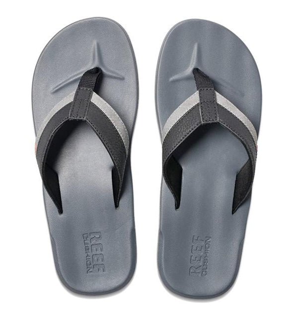 Reef Contoured Cushion Flip Flops  - Grey/Orange