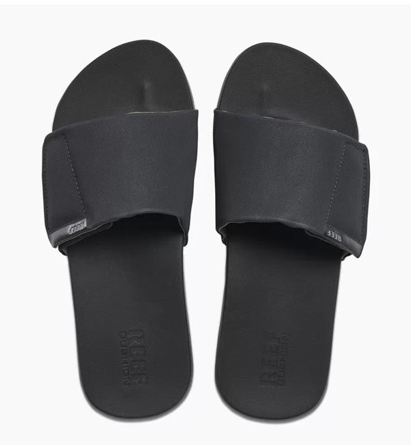 Reef Cushion Bounce Slide Sandals Black Ocean Sports Boardridersguide