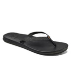 Reef Womens Cushion Bounce Woven Flip Flops  - Black