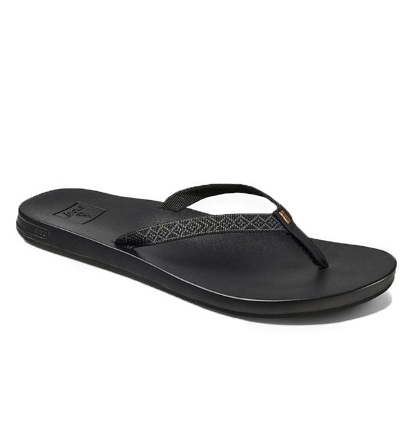 Reef Womens Cushion Bounce Woven Flip Flops  - Black