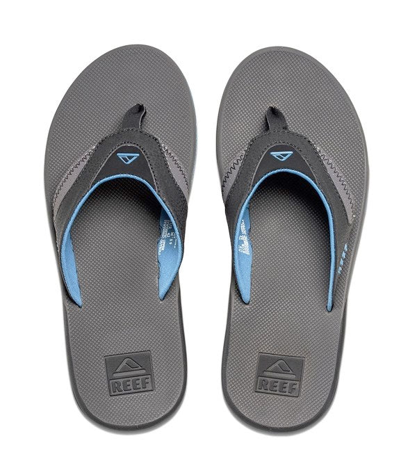 Reef Fanning Flip Flops  - Grey/Light Blue