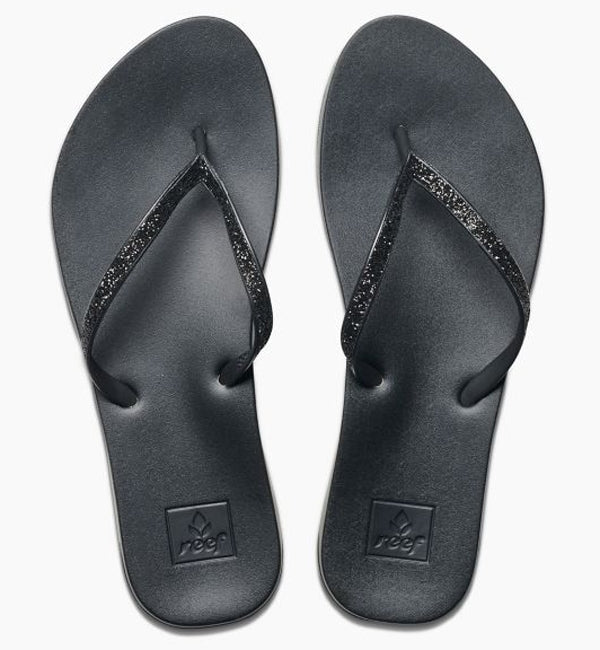 Reef Womens Cushion Bounce Stargazer Flip Flops  - Black