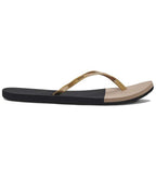 Reef Womens Bliss Toe Dip Flip Flops  - Black/Gold