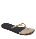 Reef Womens Bliss Toe Dip Flip Flops  - Black/Gold