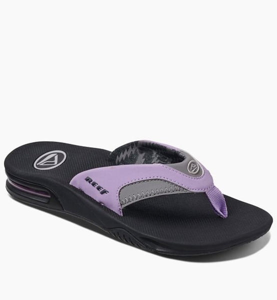 Reef Womens Fanning Flip Flops Grey/Purple – Ocean Sports