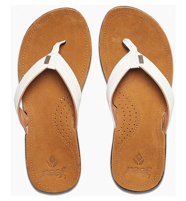 Reef Womens Miss J Bay Flip Flops Tan White