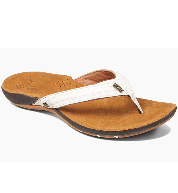 Reef Womens Miss J Bay Flip Flops Tan White