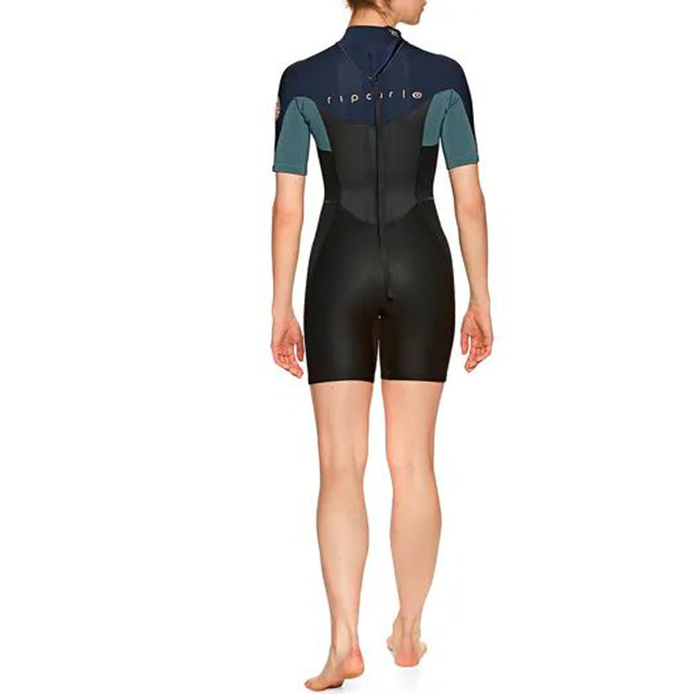 Rip Curl Womens Omega 1.5mm Back Zip Shortie  - Green