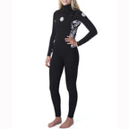 Rip Curl Womens Dawn Patrol 5/3mm Chest Zip Full Wetsuit  - Black