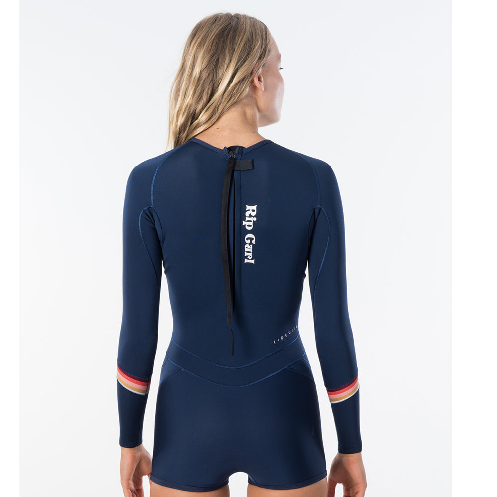 RipCurl Womens GBomb 1mm Madison Boyleg LongSleeve Shortie-Stripe