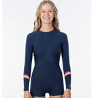 RipCurl Womens GBomb 1mm Madison Boyleg LongSleeve Shortie-Stripe