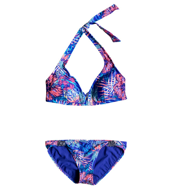 Roxy Mix Blossom Halter/70's Pant Bikini - Royal Blue Beyond Love