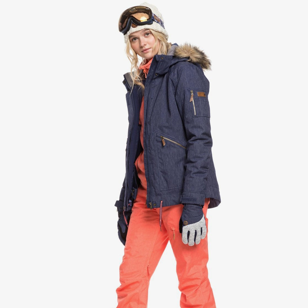 Roxy Meade Denim Snowboard Ski Jacket Mid Denim Ocean Sports Boardridersguide