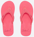 Animal Womens Swish Slim Block Flip Flops  - Calypso Coral Red