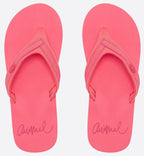 Animal Womens Swish Slim Block Flip Flops  - Calypso Coral Red