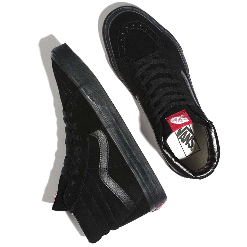 Vans sk8 hi sales black suede mono