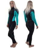 O'Neill Womens Psycho One 4/3 Back Zip Full Wetsuit - Black/Capri