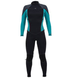 O'Neill Womens Psycho One 4/3 Back Zip Full Wetsuit - Black/Capri