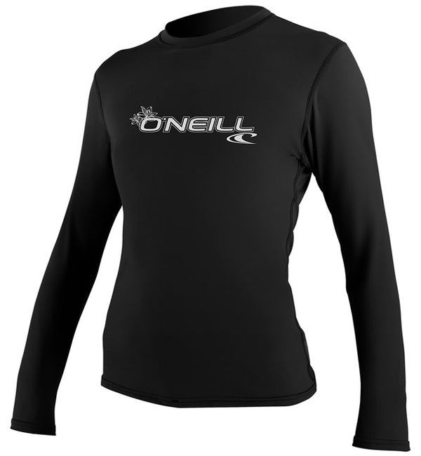 O'Neill Womens Basic Skins Long Sleeved Sun Shirt - Black